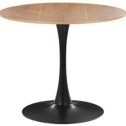 Calmar Spisebord 90 cm Rund - Lysebrun/Sort