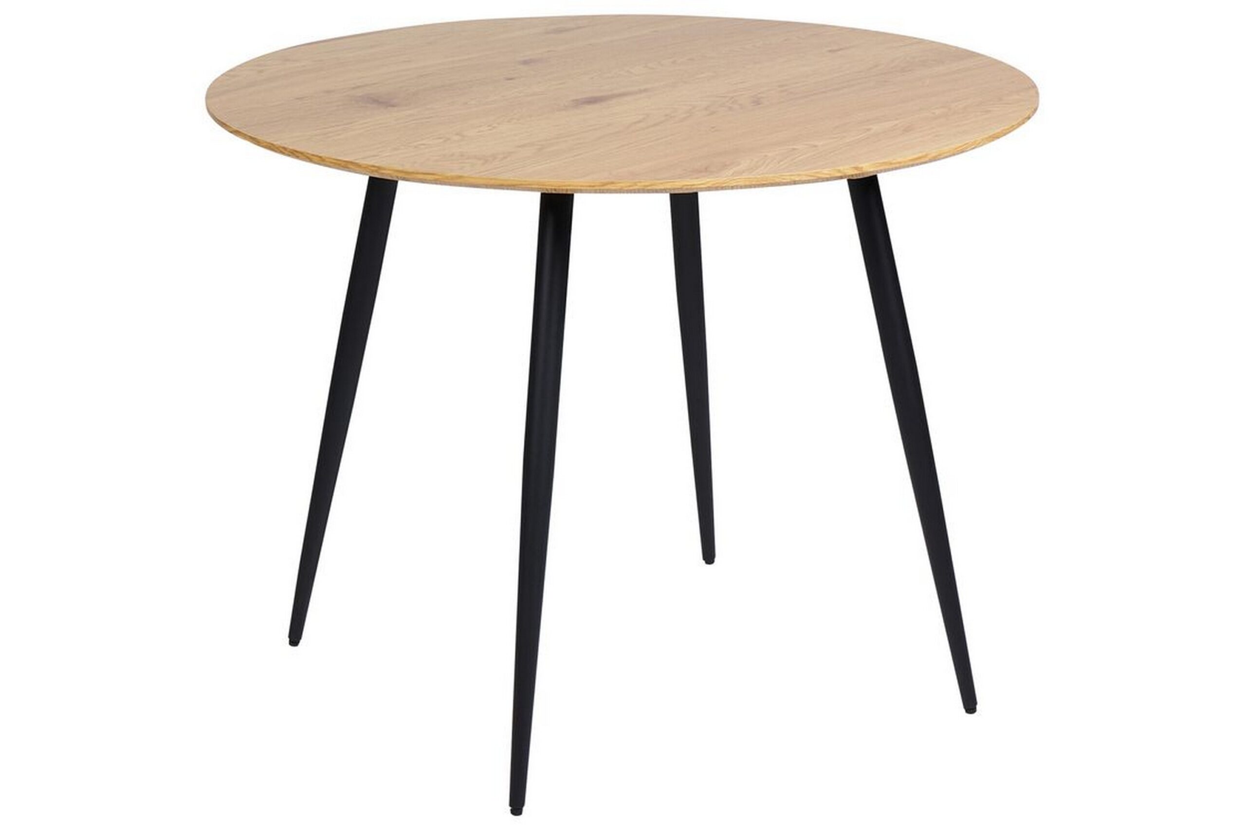 Habbe Spisebord 100 cm Rund - Lysebrun/Sort