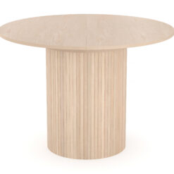 Kopparbo Lys Rundt Spisebord 106 cm Udvideligt med tillægsplade - Hvidlaseret Eg / Træ