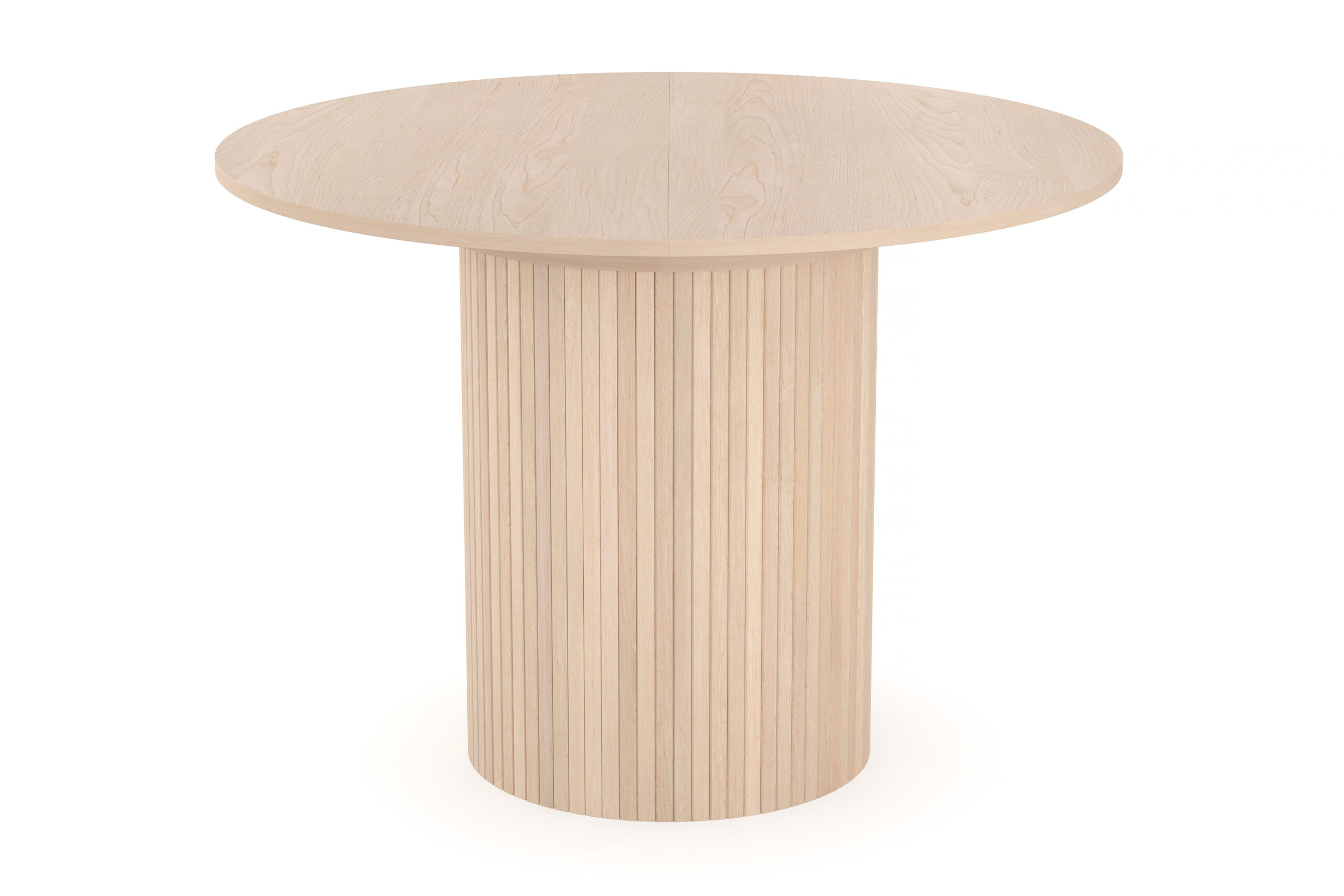 Kopparbo Lys Rundt Spisebord 106 cm Udvideligt med tillægsplade - Hvidlaseret Eg / Træ