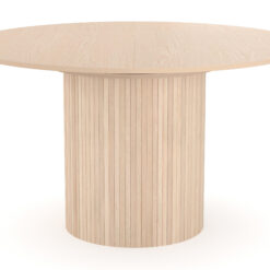 Kopparbo Rundt Spisebord 130 cm Udvideligt med tillægsplade - Hvidlaseret Eg / Lysebeige