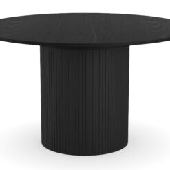 Kopparbo Rundt Spisebord 130 cm Udvideligt med tillægsplade - Sort Træ / Riflet