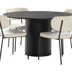 Kopparbo Spisebord Rundt 130 cm med 4st Gemmiano Spisebordss - Sort