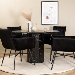 Marbs rundt spisebord med 4st Pippi spisebordsstol -