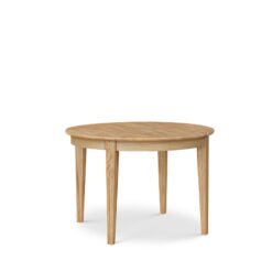 Rønne Udtræksbart Spisebord 110-150 cm Rundt til 6 personer i massivt træ - Brun/Natur