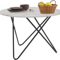 Skyarp Spisebord Rundt 110 cm - Grå/Hvid