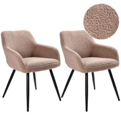 Spisestuestol Casmalia sæt á 2 Beige/sort - Beige/sort