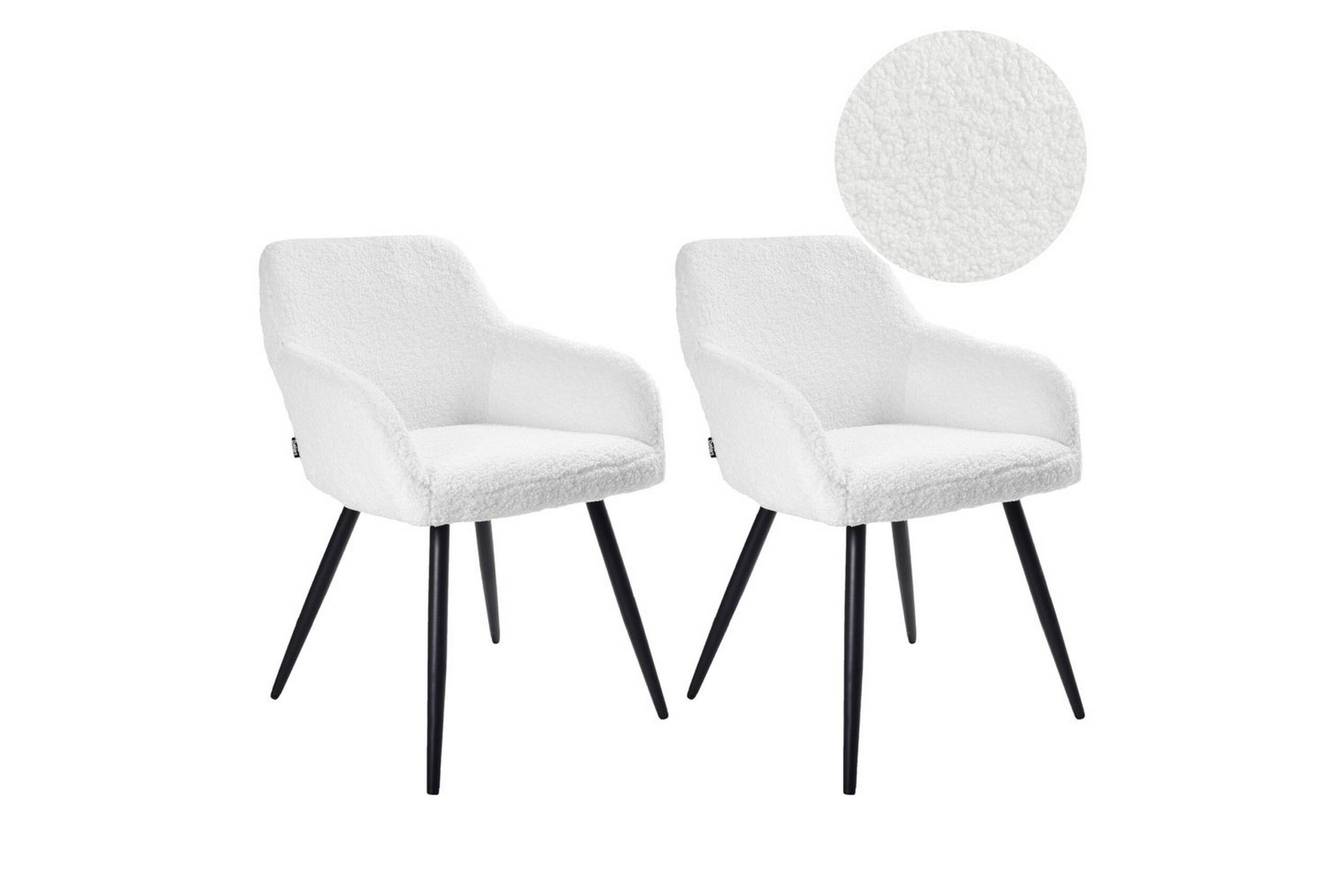Spisestuestol Casmalia sæt á 2 Hvid/Sort - Hvid/Sort