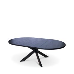 Tofta Udtræksbart Spisebord 140-180 cm Rundt til 8 personer i massivt træ - Sort