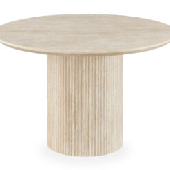 Uppveda Spisebord Rundt 120 cm Travertin Udseende - Sort/Hvid