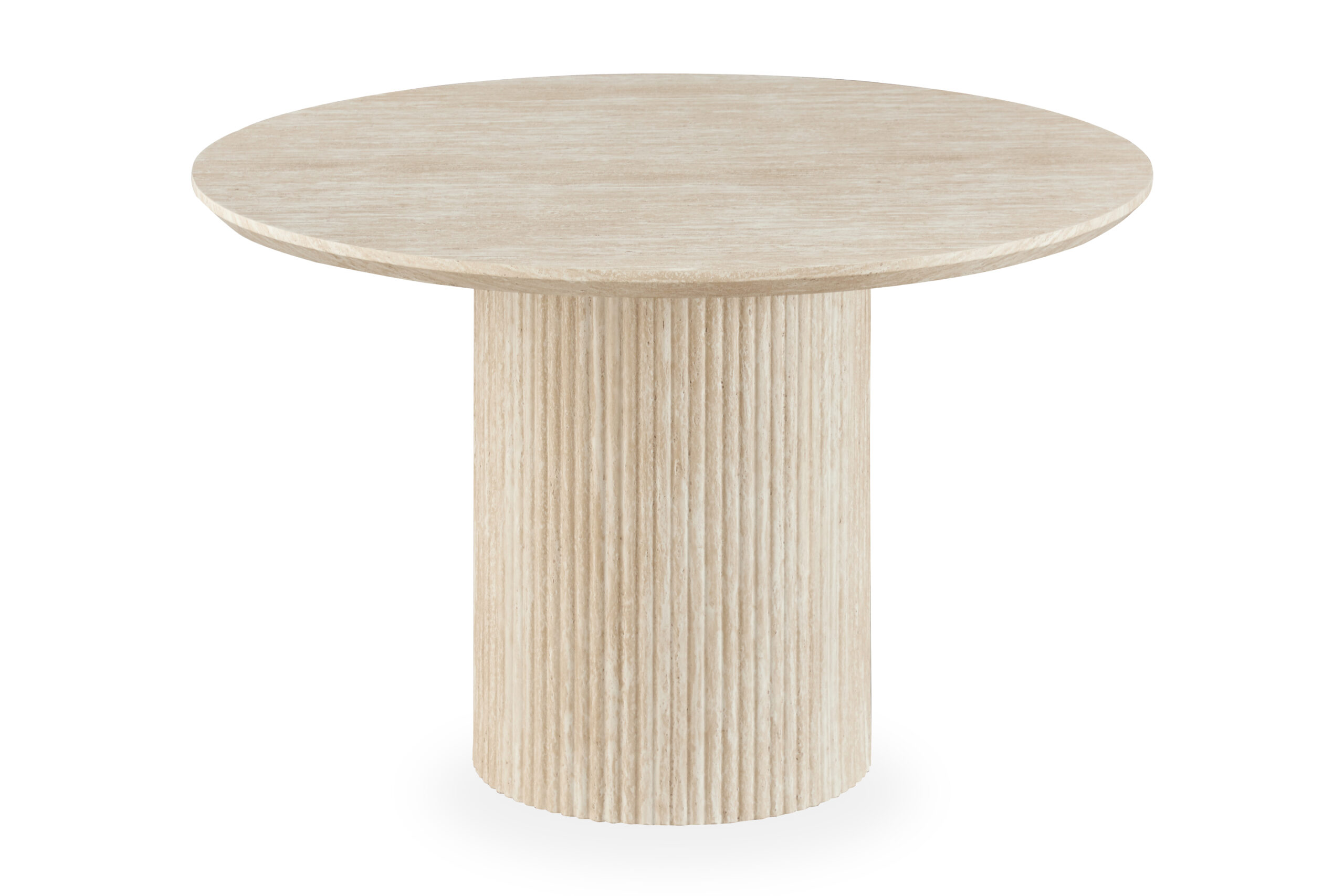 Uppveda Spisebord Rundt 120 cm Travertin Udseende - Sort/Hvid