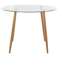 Abia spisebord 100 cm rundt Glas - Brun