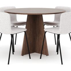 Bootcut Rundt Lille Spisebord i Valnød 110 cm med 4 Katy Spisestole -