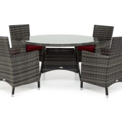 Thor Havesæt Ø140 + 4 Thor Lænestole - Grå/Grå