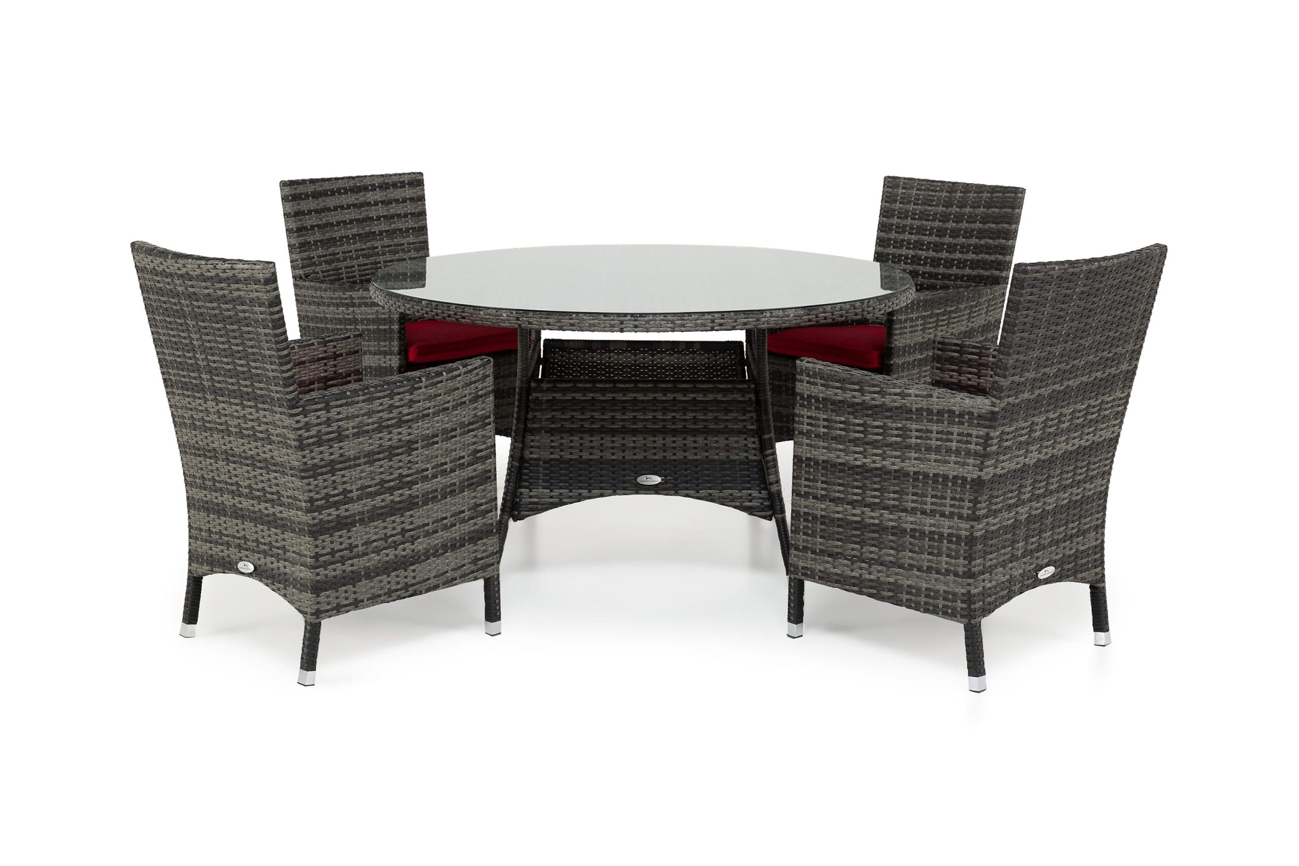 Thor Havesæt Ø140 + 4 Thor Lænestole - Grå/Grå