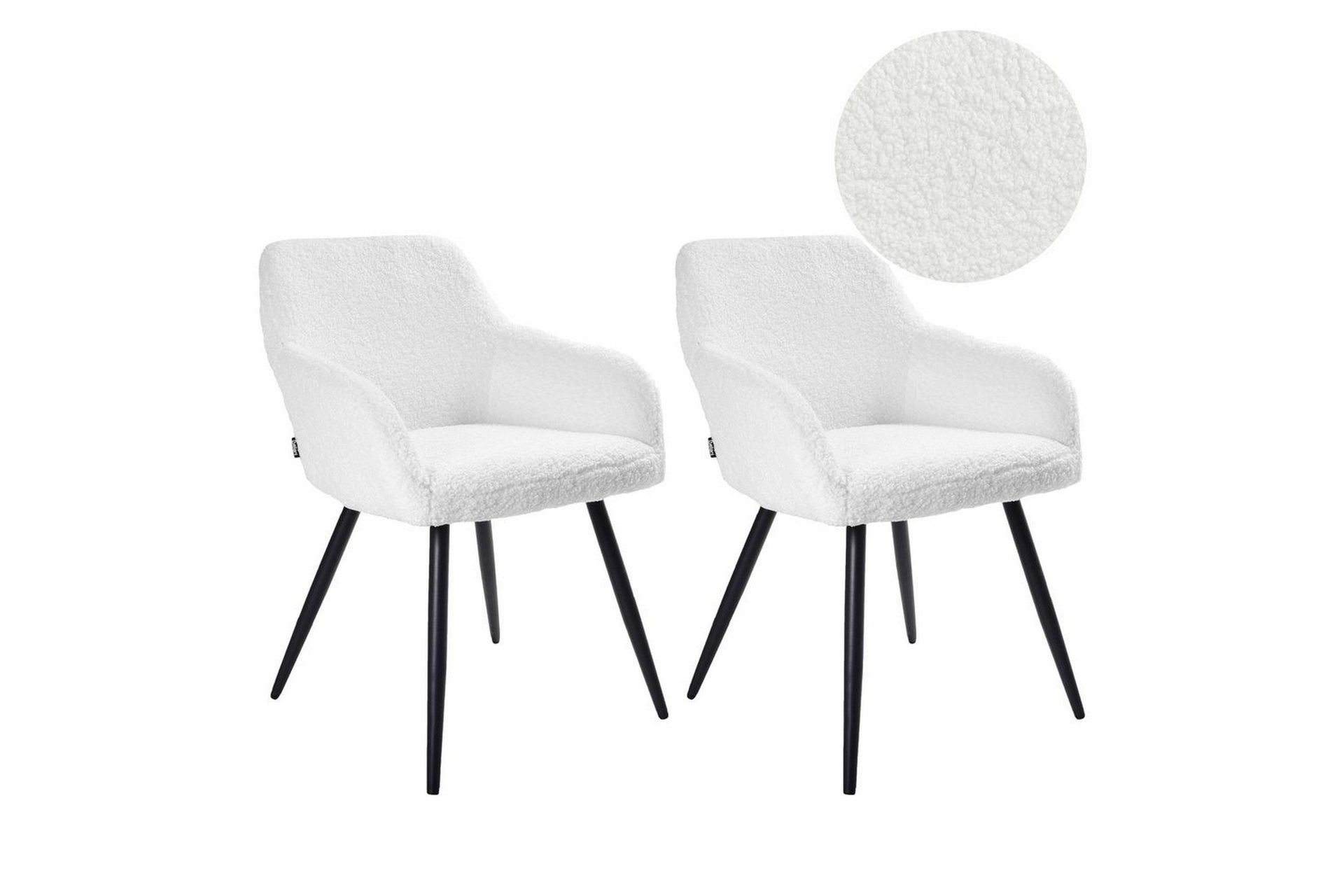 Spisestuestol Casmalia sæt á 2 Hvid/Sort - Hvid/Sort