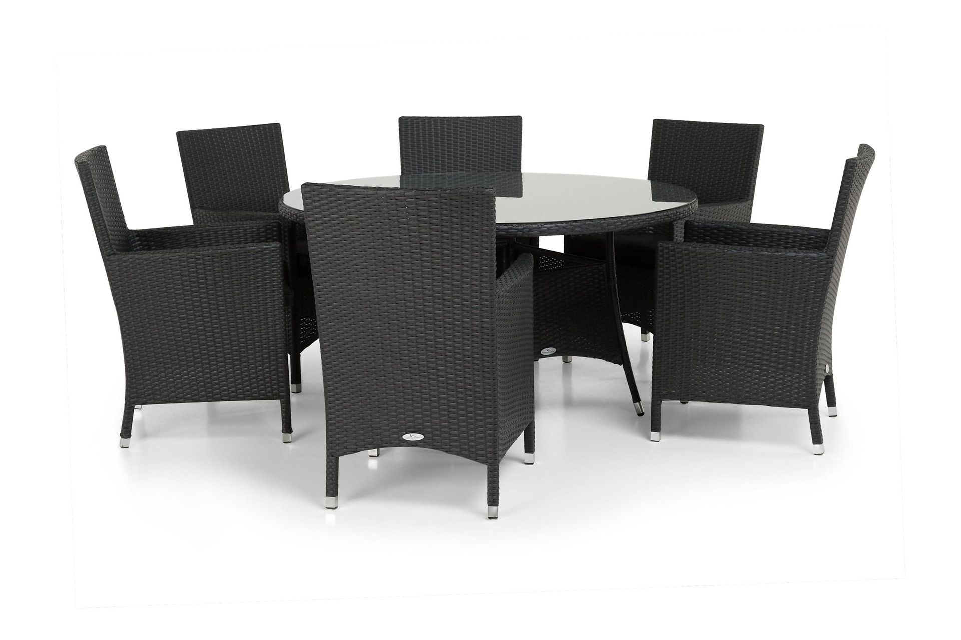 Thor Havesæt Ø140 + 6 Thor Lænestole - Sort