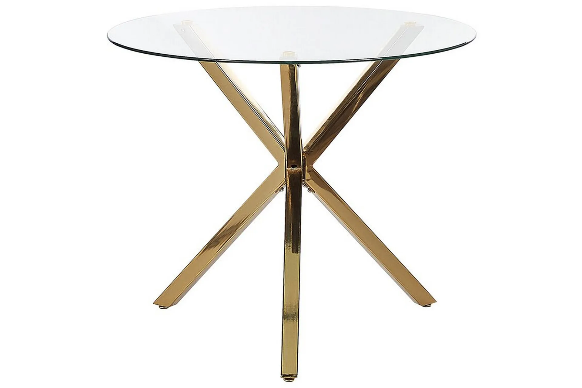 Vauxhall Spisebord 90 cm Rund - Gennemsigtig/Guld