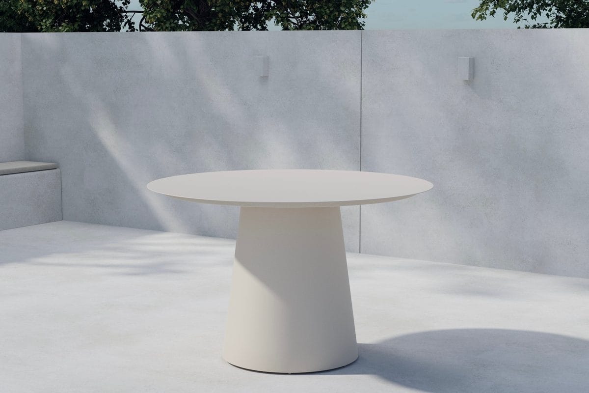 Lanzo rundt spisebord 120 cm udendørs - Beige