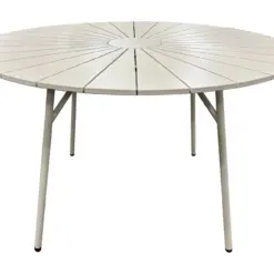 Tunis spisebord til udendørsbrug 120 cm rundt - Beige/Beige