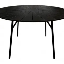 Tunis spisebord til udendørsbrug 120 cm rundt - Sort/Sort