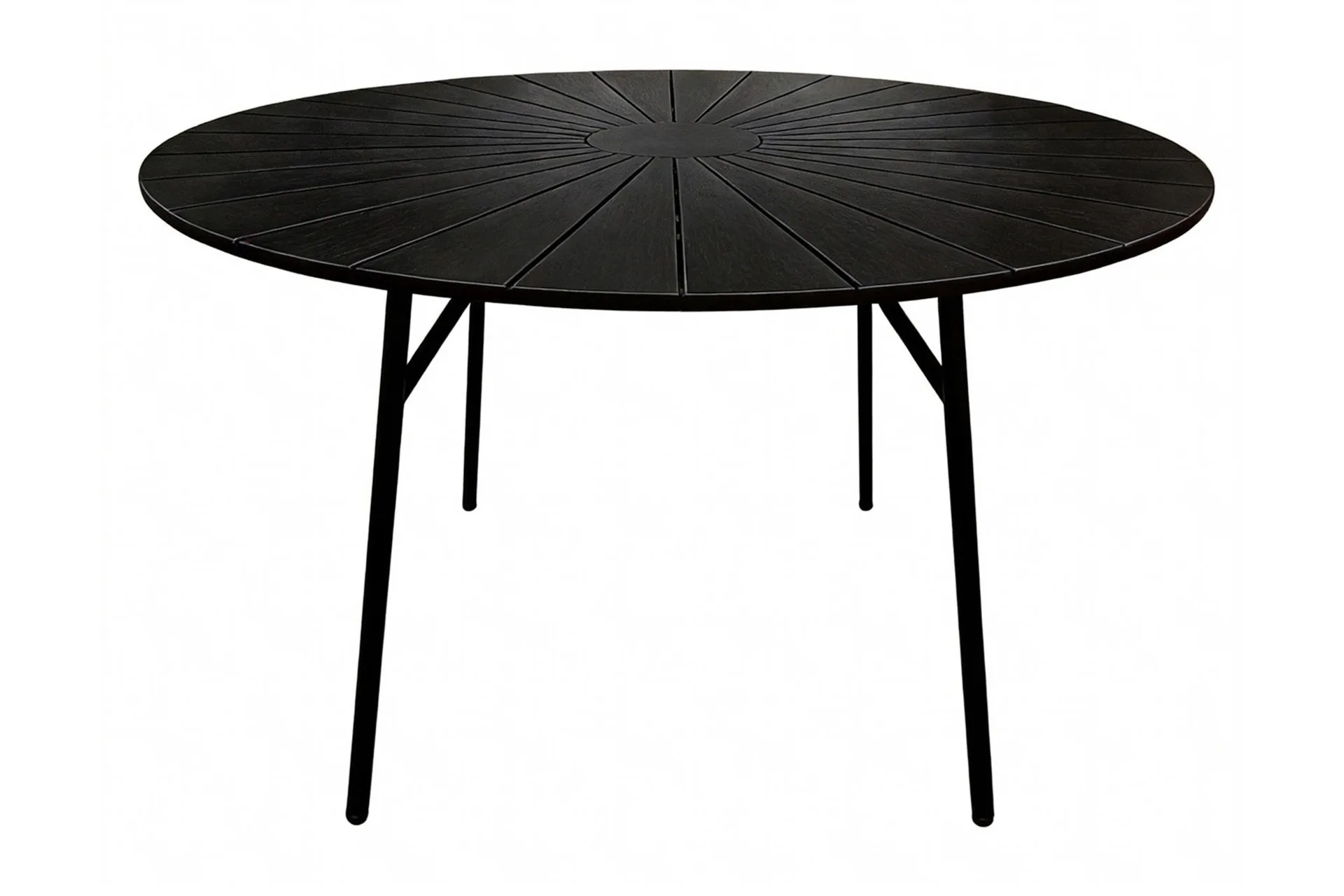 Tunis spisebord til udendørsbrug 120 cm rundt - Sort/Sort