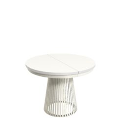 Erylan Spisebord rundt udtrækkeligt 100-180 cm - beige, hvid