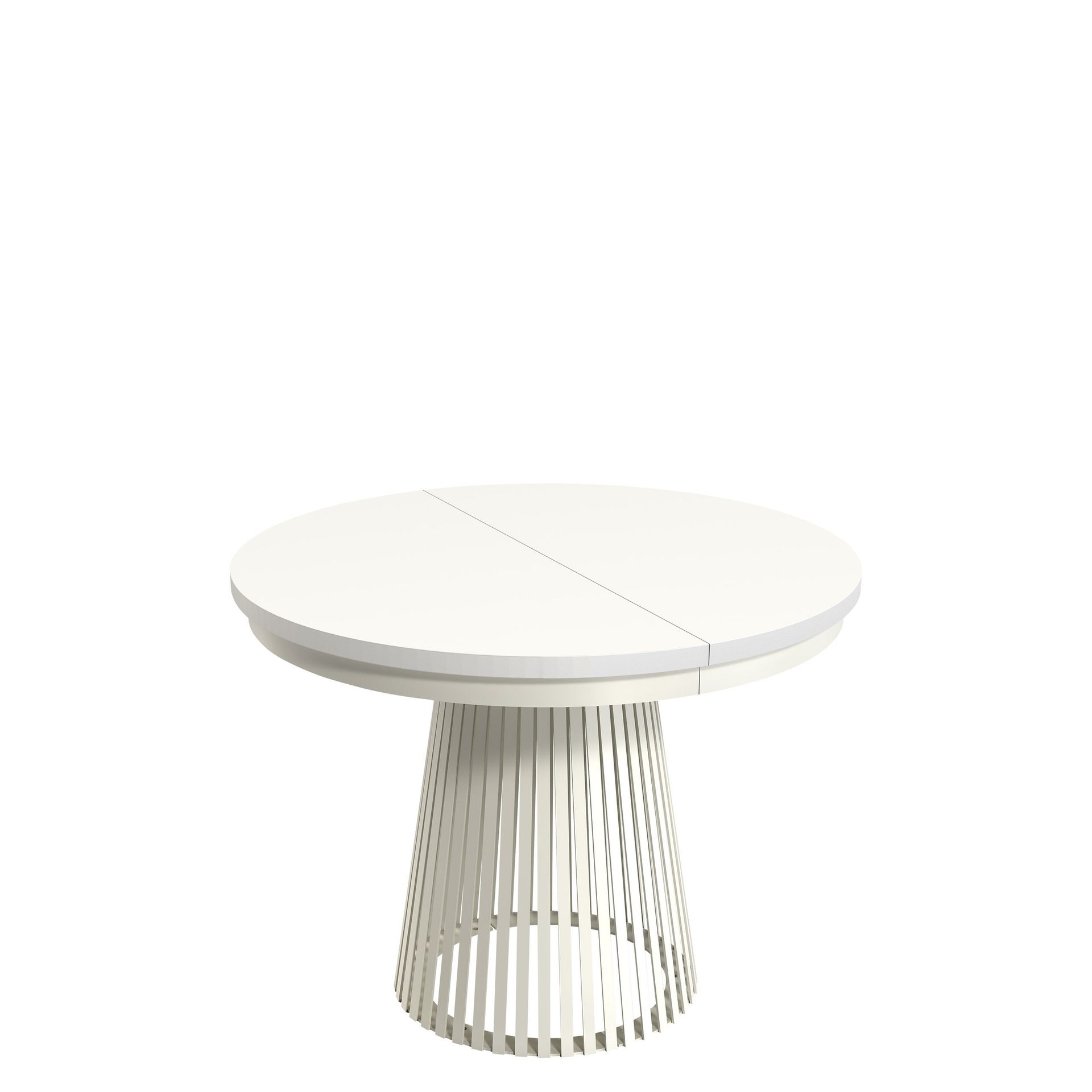 Erylan Spisebord rundt udtrækkeligt 100-180 cm - beige, hvid