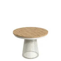 Erylan Spisebord rundt udtrækkeligt 100-180 cm - beige, natur