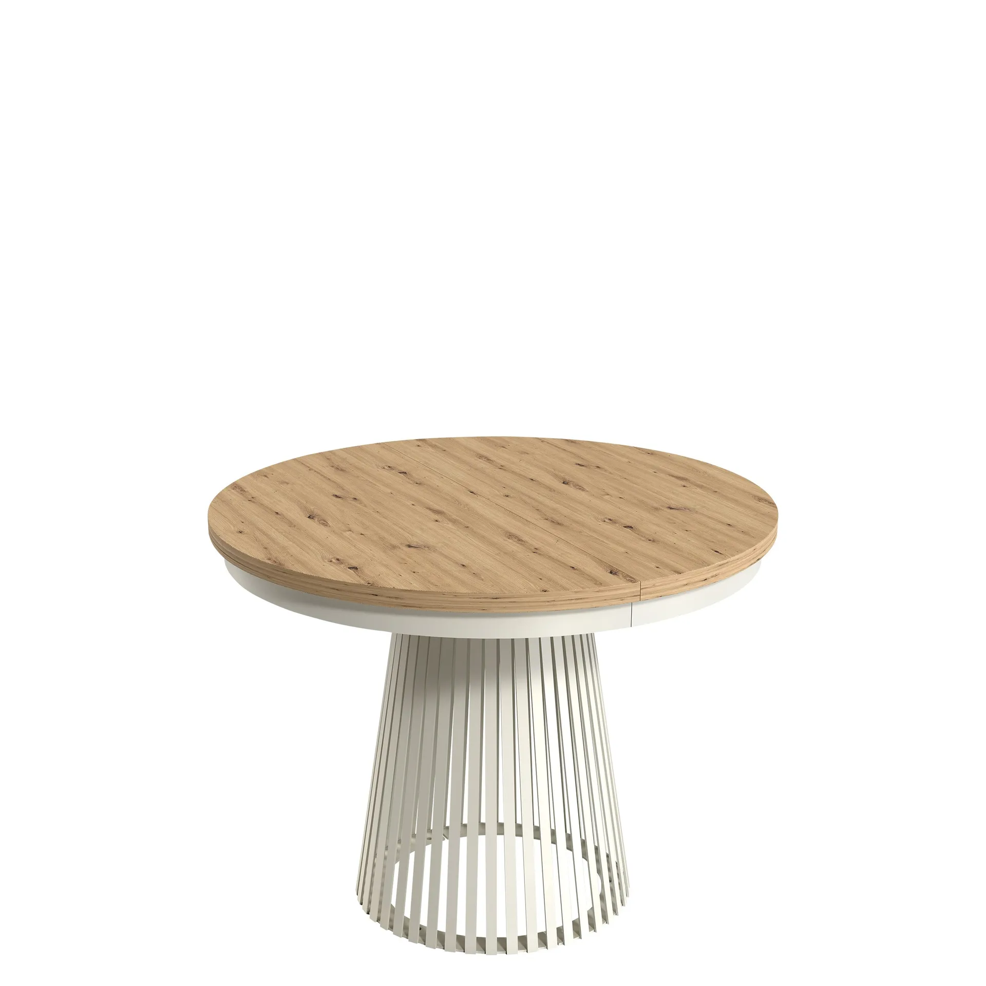 Erylan Spisebord rundt udtrækkeligt 100-180 cm - beige, natur