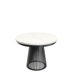 Erylan Spisebord rundt udtrækkeligt 100-180 cm - sort, hvid