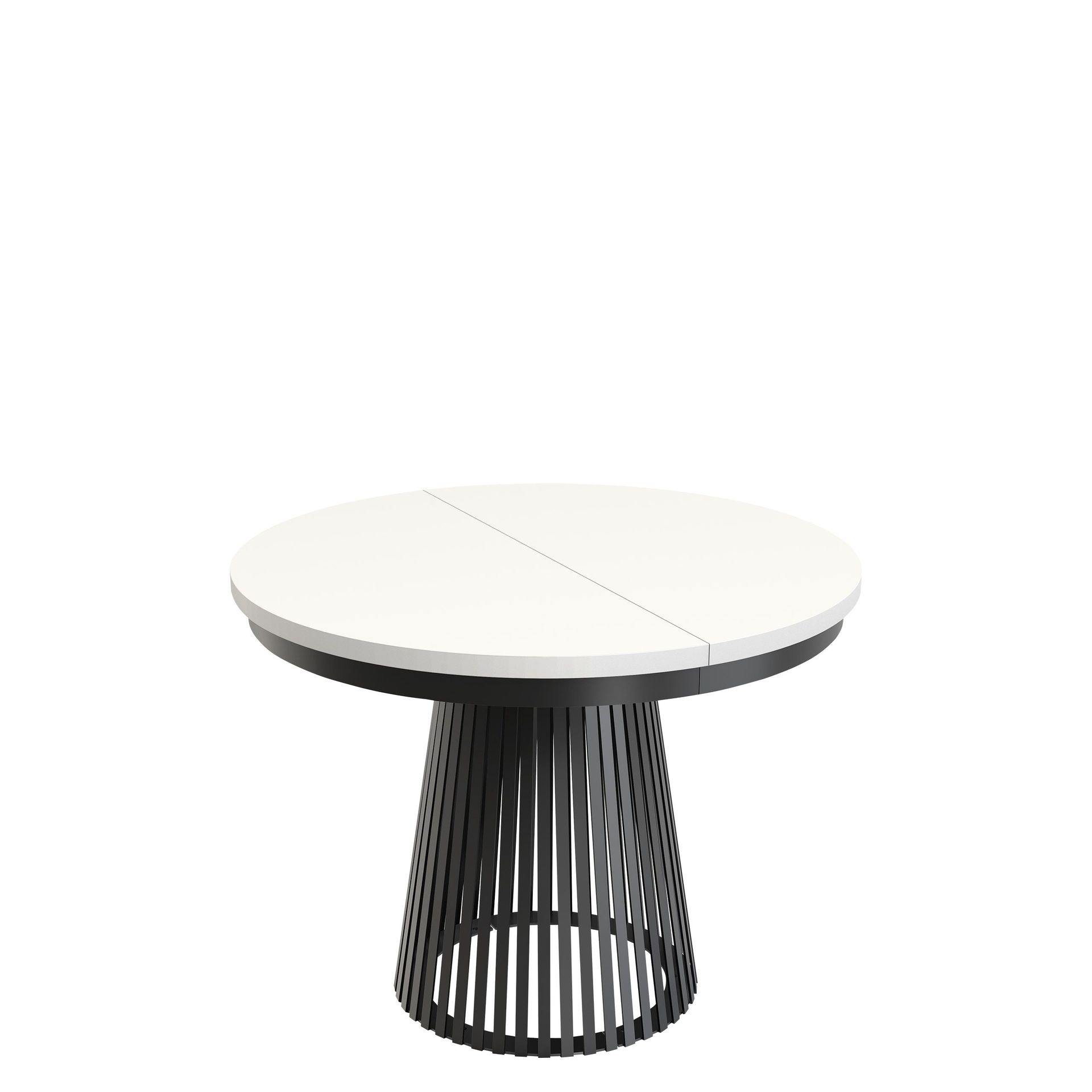 Erylan Spisebord rundt udtrækkeligt 100-180 cm - sort, hvid