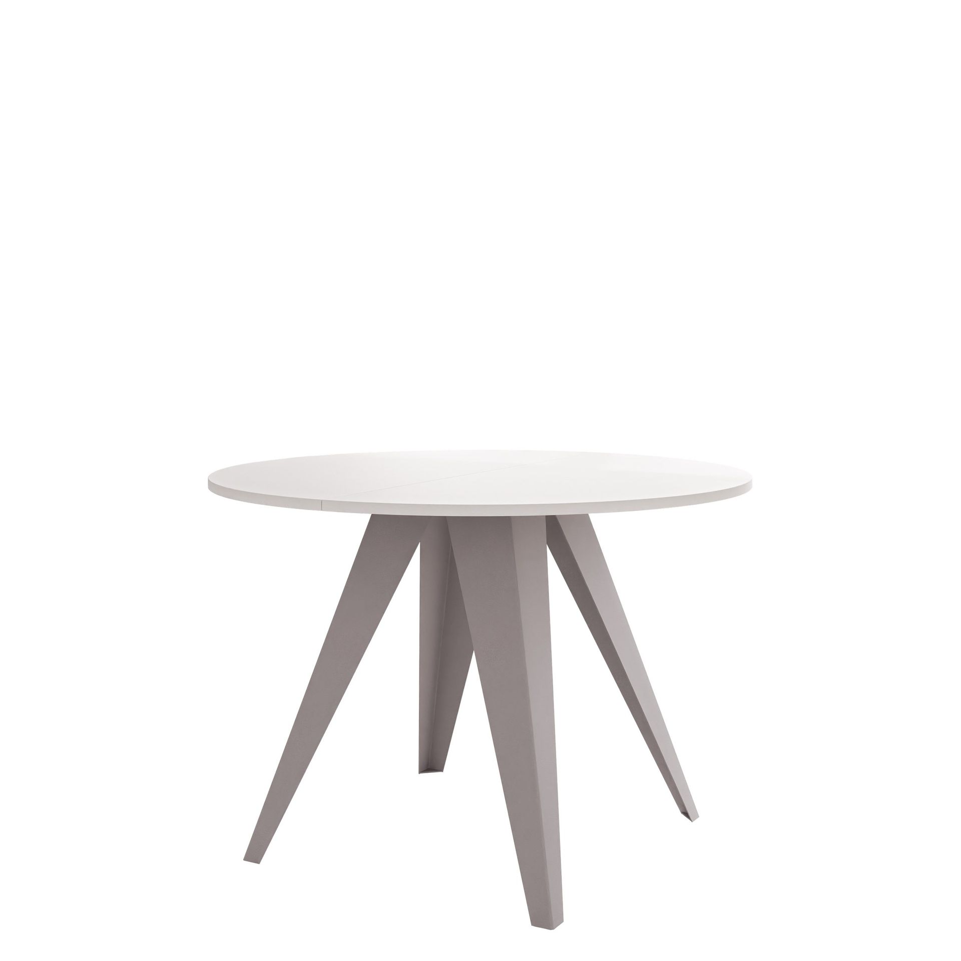 Hoban Spisebord rundt udtrækkeligt 100-138 cm - Beige, hvid