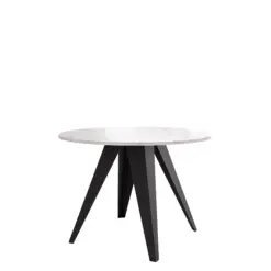 Hoban Spisebord rundt udtrækkeligt 100-138 cm - Sort, hvid (hvid marmorplade)