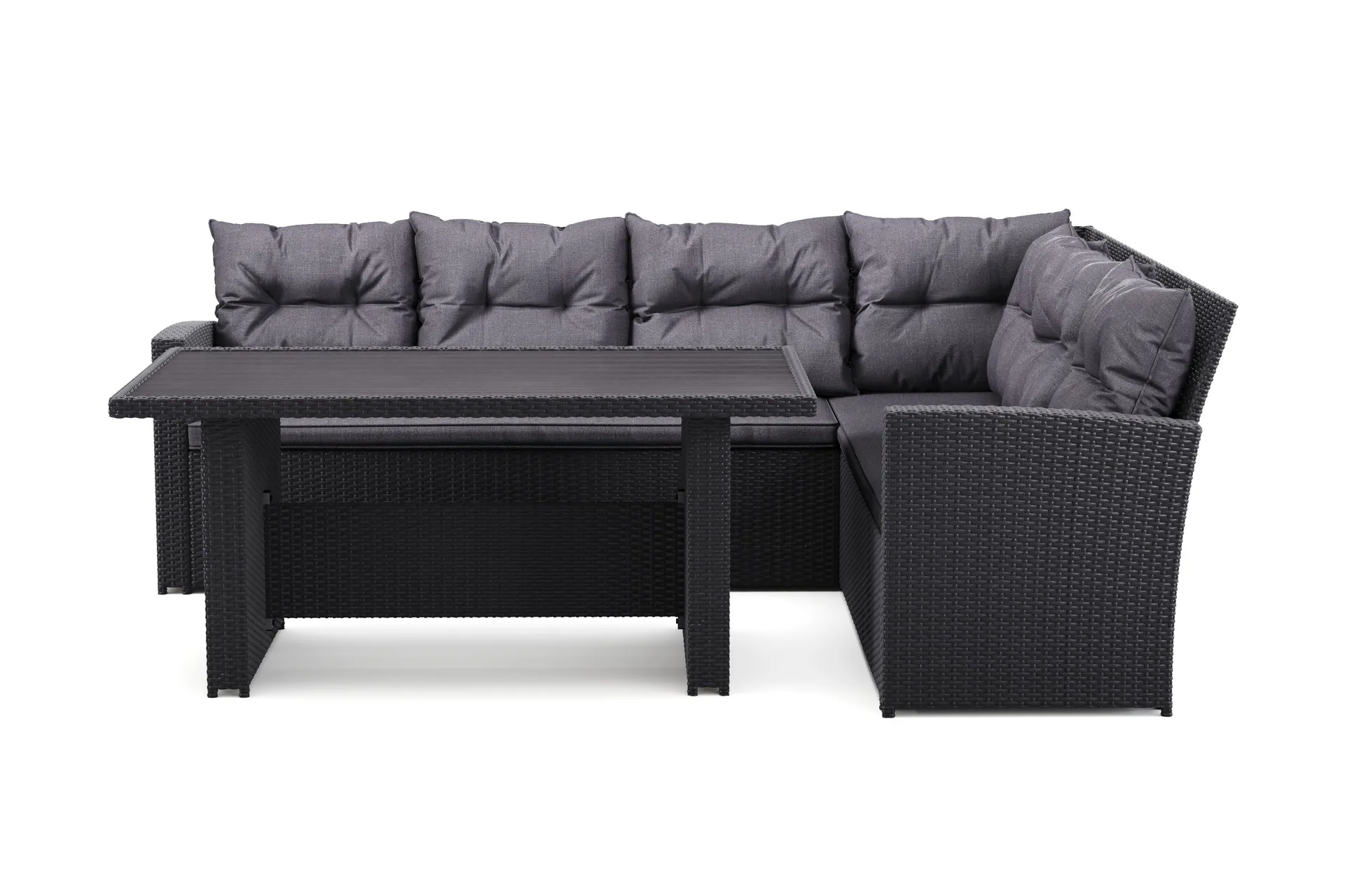 James loungegruppe til udendørs brug – 5-personers sofagruppe i polyrattan - Sort