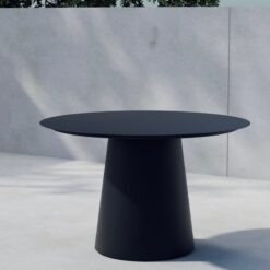 Lanzo rundt spisebord 120 cm udendørs - Sort