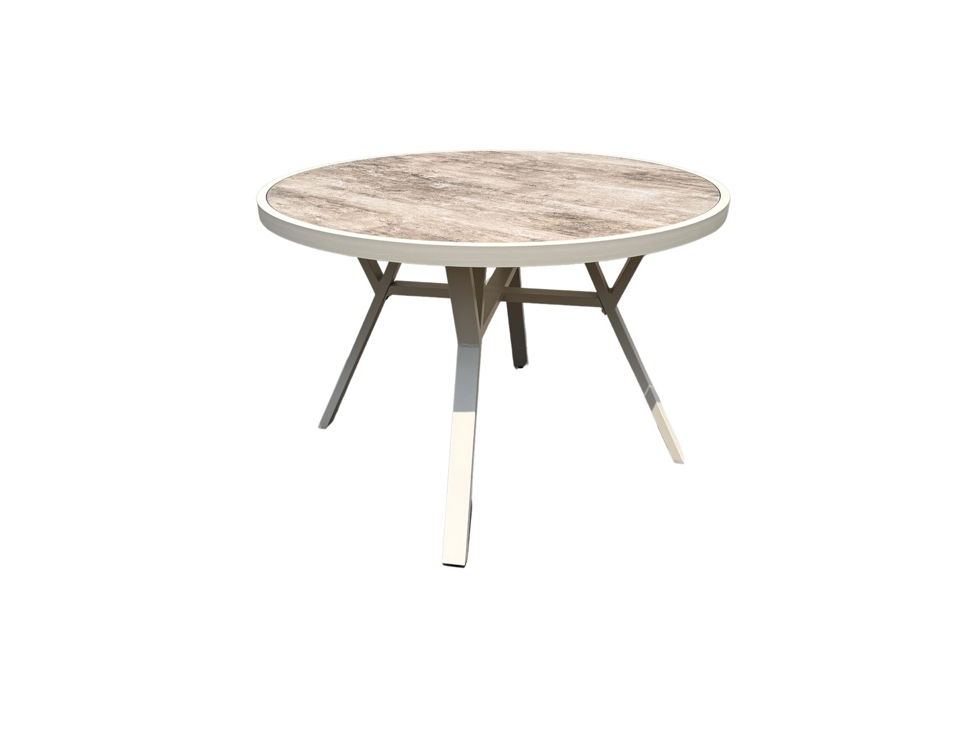 Palermo Udendørsbord Rund Ø130 cm - Grå/Beige