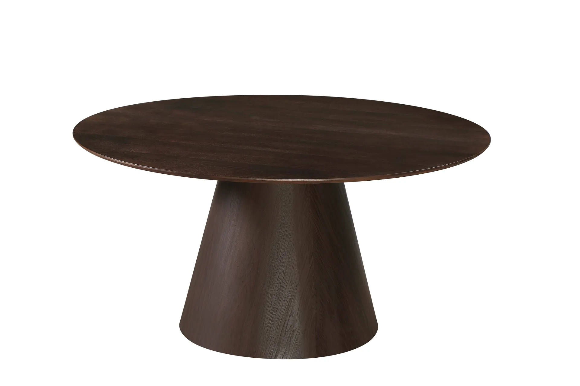 Siena Stort Spisebord Rundt 150 cm Finer - Mørkebrun Røget eg